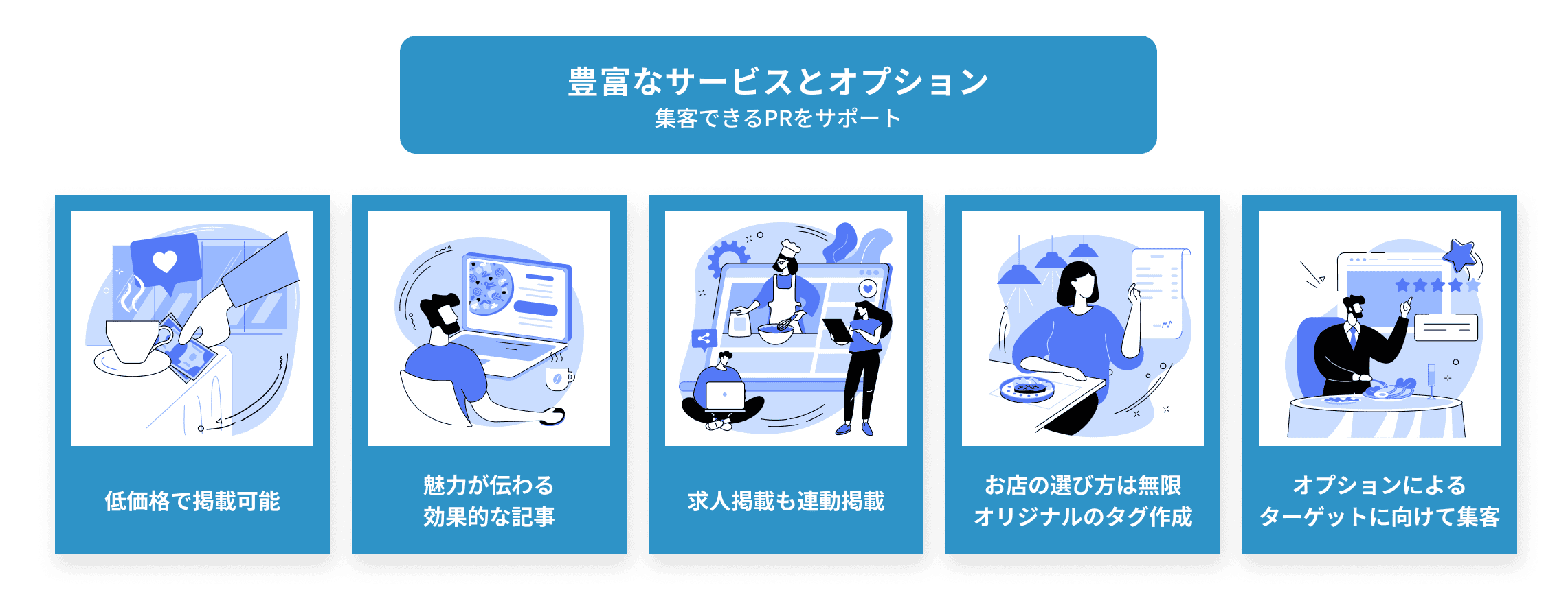 豊富なサービスとオプション集